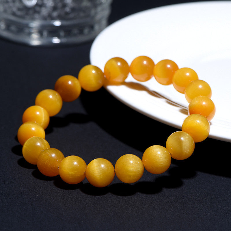 Natural Jadified Golden Tigerite Ball Bracelet
