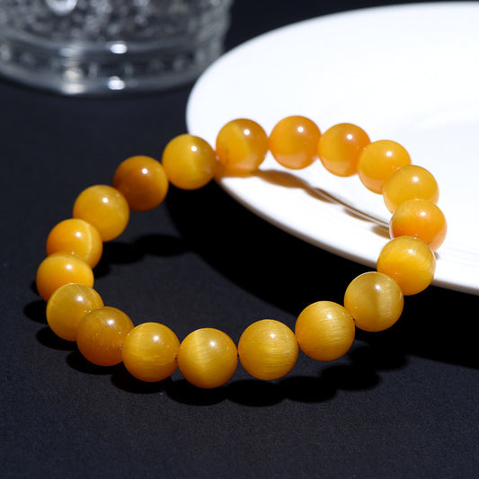 Natural Jadified Golden Tigerite Ball Bracelet