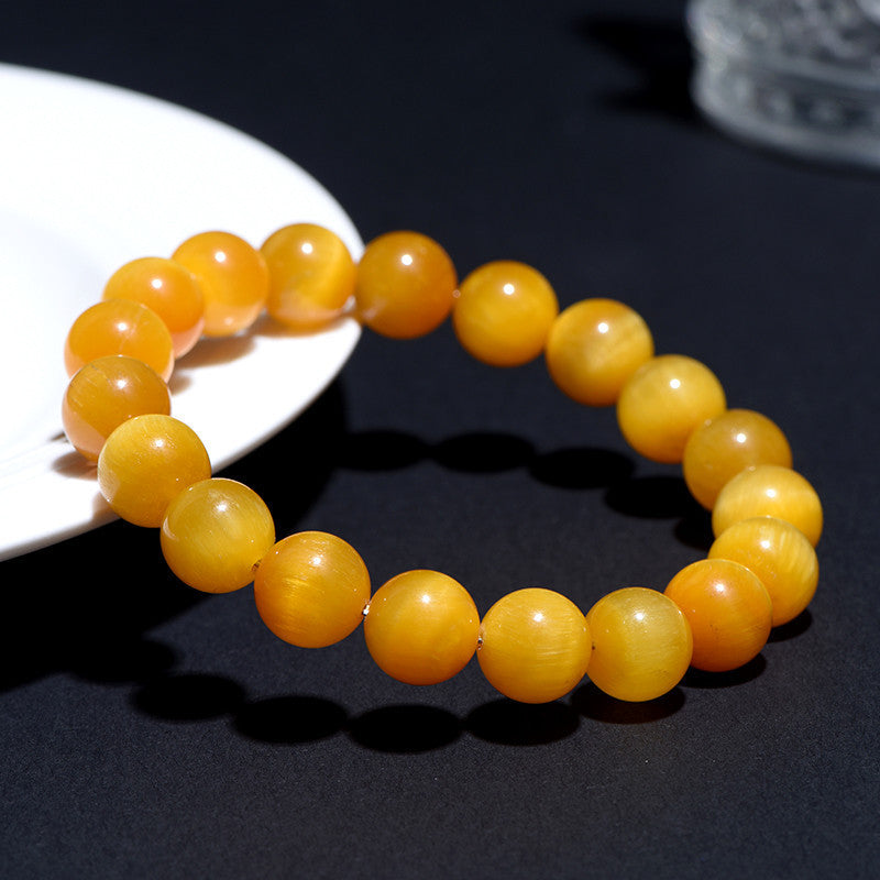 Natural Jadified Golden Tigerite Ball Bracelet